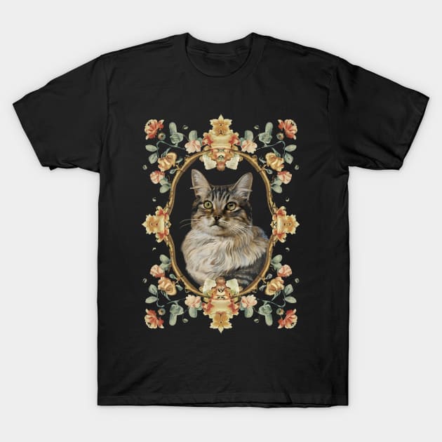 Vintage Feline Cat Elegance T-Shirt by SimpliPrinter
